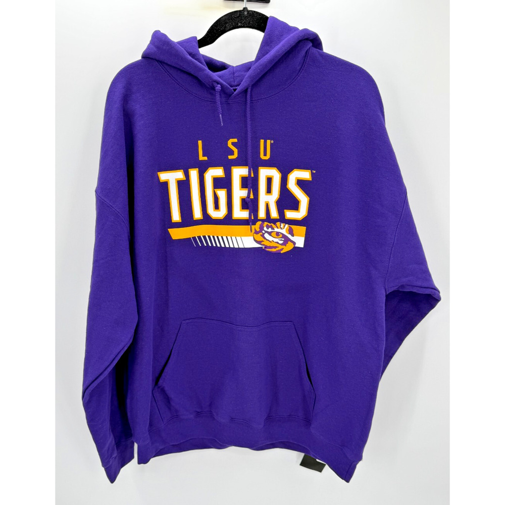 LSU Tigers Louisiana State Hoodie Sweatshirt Purple XL Captivating New Licensed
